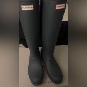 Forest green hunter boots